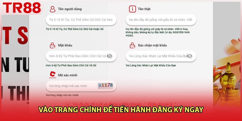 Vào trang chính để tiến hành đăng ký ngay